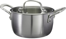 Cookinglife Kookpan met Glazen Deksel Signature Steel - RVS - ø 16 cm / 1.2 Liter - geschikt voor alle warmtebronnen