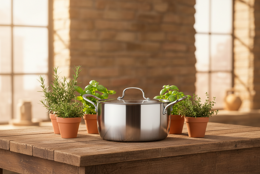 Cookinglife Kookpan met Glazen Deksel Signature Steel - RVS - ø 24 cm / 4 Liter - geschikt voor alle warmtebronnen