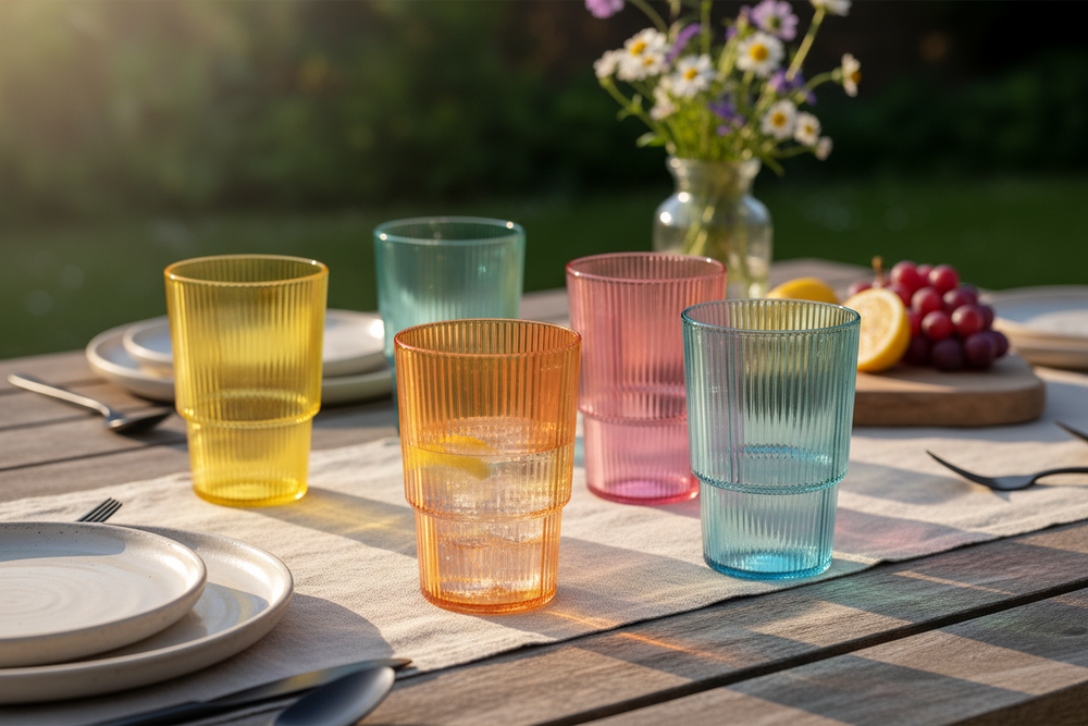 Longdrinkbekers Kunststof Stapelbaar - CampVibe - Outdoor - 475 ml - 4 Stuks - Cookinglife