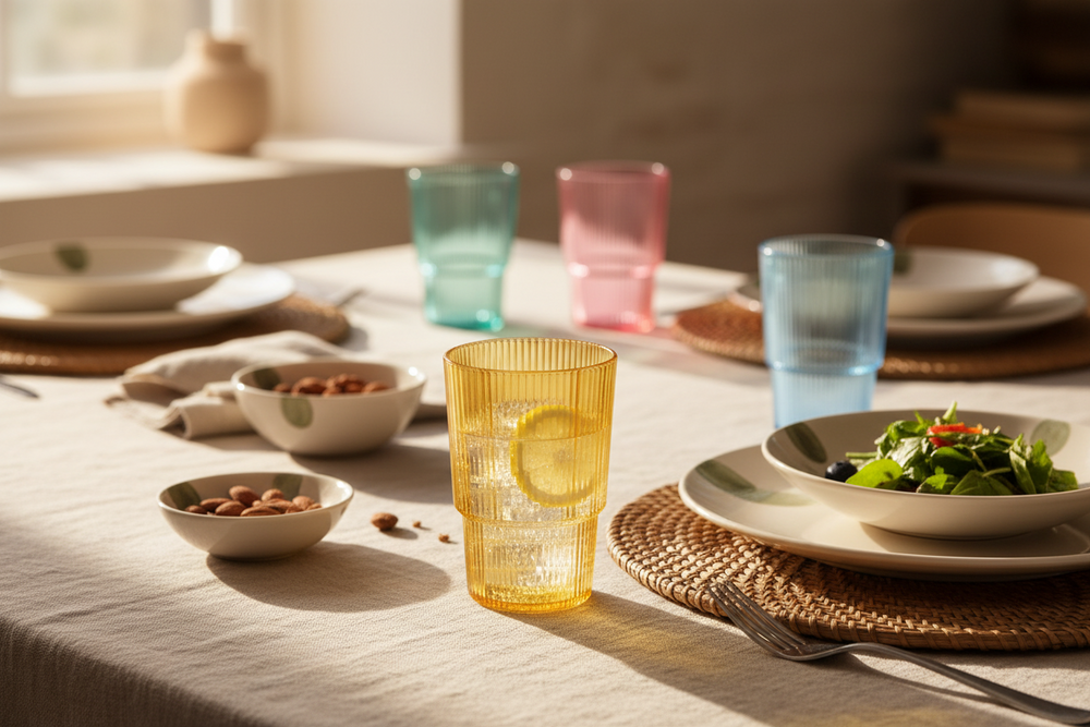 Longdrinkbekers Kunststof Stapelbaar - CampVibe - Outdoor - 475 ml - 4 Stuks - Cookinglife