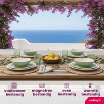 Cookinglife Serviesset Oceanico Groen 12-delig / 4 Personen - 4 dinerborden, 4 ontbijtborden en 4 kommen