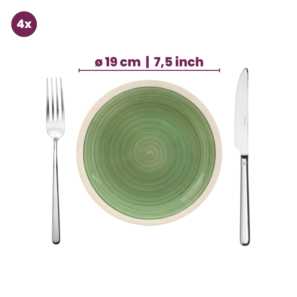 Cookinglife Serviesset Oceanico Groen 12-delig / 4 Personen - 4 dinerborden, 4 ontbijtborden en 4 kommen