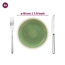 Cookinglife Serviesset Oceanico Groen 12-delig / 4 Personen - 4 dinerborden, 4 ontbijtborden en 4 kommen