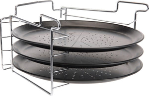 Cookinglife Pizza Bakplaat Ø 32 cm Metaal - Non Stick Set 4-delig