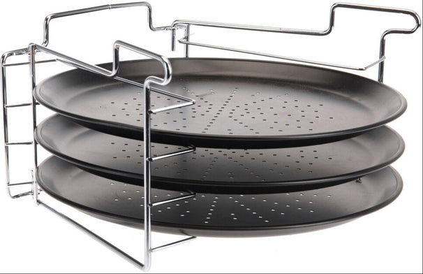 Pizza Bakplaat Ø 32 cm Metaal - Non Stick Set 4-delig - Cookinglife