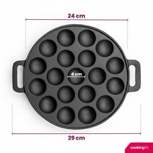 Cookinglife Poffertjespan - Gietijzer - ø 24 cm - 19 poffertjes