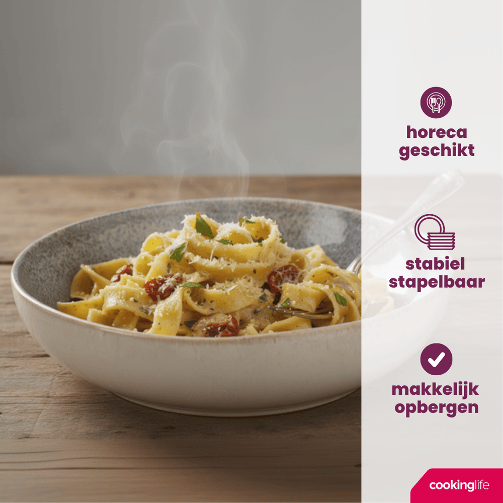 Cookinglife Diepe Borden / Pastaborden Serene Blue ø 23 cm - Aardewerk - 4 stuks