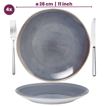 Cookinglife Dinerborden Serene Blue ø 28 cm - Aardewerk - 4 stuks