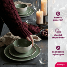 Cookinglife Soepkommen / Kommen Serene Green ø 14 cm - Aardewerk - 4 stuks