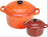Cookinglife Serveerpan met deksel Oranje/Rood - Porselein - ø 10 cm / 300 ml