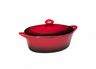 Cookinglife Serveerpannetje met deksel Rood - Porselein - 16.5 x 9 cm / 600 ml