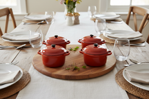 Cookinglife Serveerpannetje met deksel Rood - Porselein - ø 10 cm / 300 ml