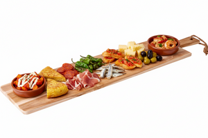 Cookinglife Serveerplank / Tapasplank - Teak - 100 x 20 cm - Houten Plank voor Hapjes en Gerechten