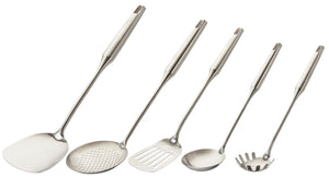 Cookinglife Spatelset ProLine RVS - Keukentoolset - 5-delig - Bakspaan, spatel, spaghettilepel, soeplepel & schuimspaan