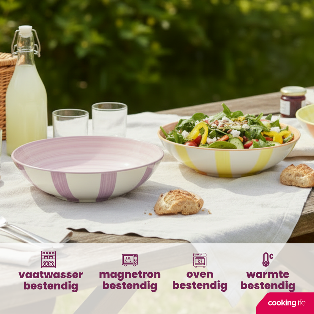 Cookinglife Diepe Borden / Pastaborden Spring Vibes Ø 21 cm - 6 Stuks