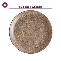 Cookinglife Serviesset Tela Bruin Porselein 12-delig / 4 pesonen - 4 dinerborden, 4 ontbijtborden en 4 diepe borden