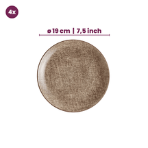 Cookinglife Serviesset Tela Bruin Porselein 12-delig / 4 pesonen - 4 dinerborden, 4 ontbijtborden en 4 diepe borden