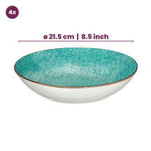 Cookinglife Serviesset Tela Groen Porselein 12-delig / 4 pesonen - 4 dinerborden, 4 ontbijtborden en 4 diepe borden