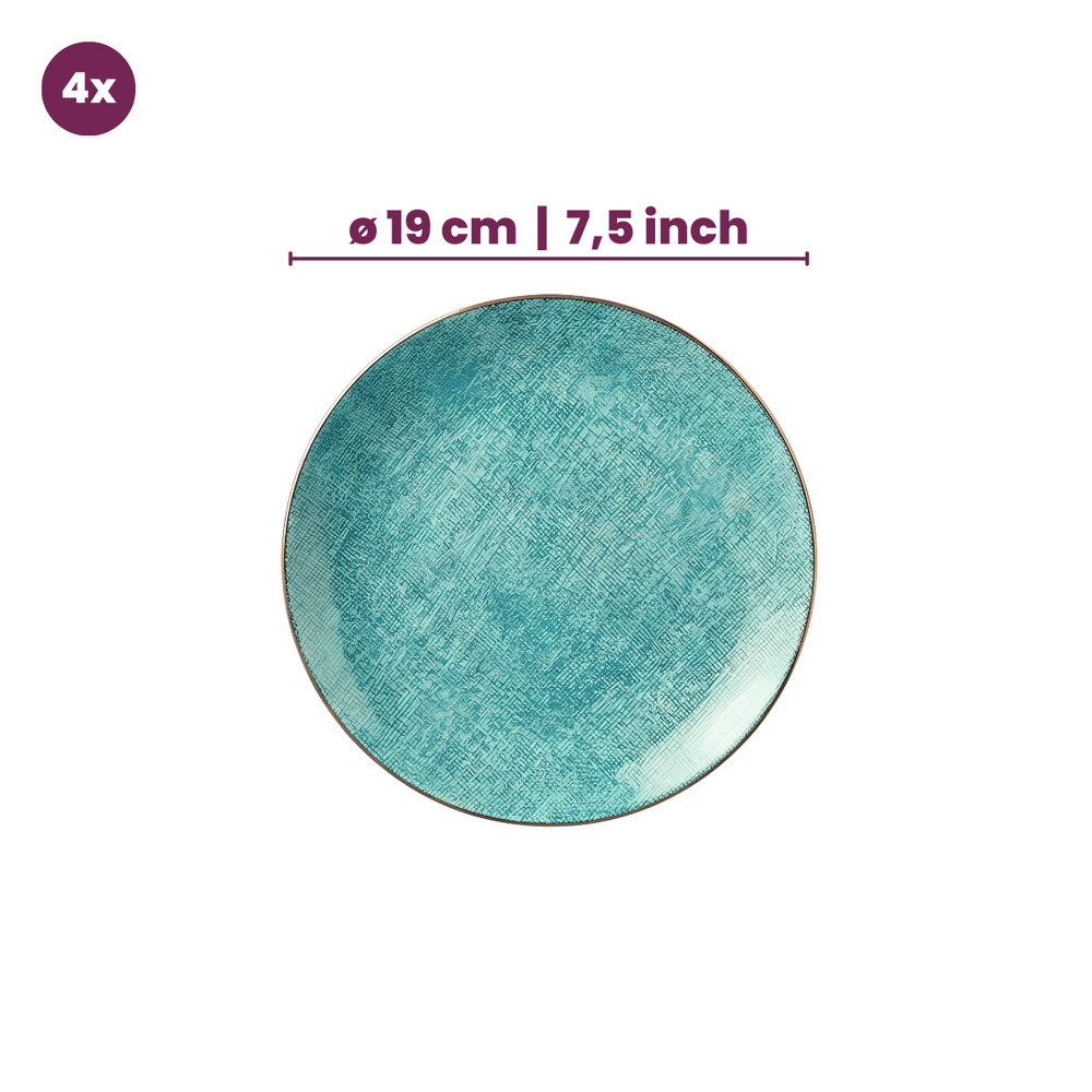 Cookinglife Serviesset Tela Groen Porselein 12-delig / 4 pesonen - 4 dinerborden, 4 ontbijtborden en 4 diepe borden