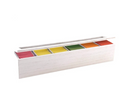 Cookinglife Theedoos - Theekist - Hout Wit - 6 vakken - met Glazen Deksel - 43 x 9 x 9 cm