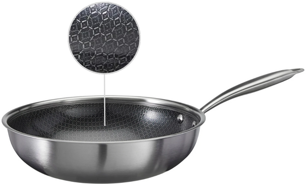 Cookinglife Wokpan HexaCook - Hybride Pan ø 28 cm - NON STICK - geschikt voor alle warmtebronnen - keramische anti-aanbaklaag
