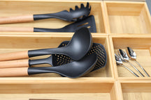 Cookinglife Bestekbak Theelepels - Opbergbox - Multi Organizer - Bamboe 15 x 15 x 7 cm