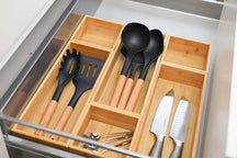 Cookinglife Bestekbak Theelepels - Opbergbox - Multi Organizer - Bamboe 15 x 15 x 7 cm