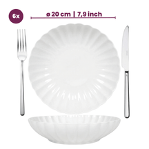 Cookinglife Serviesset Cardida Off White 18-delig / 6 personen - 6 dinerborden, 6 ontbijtborden en 6 kommen