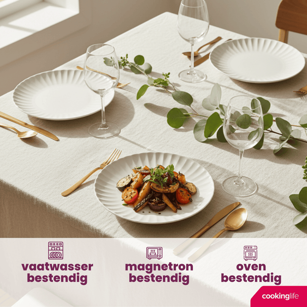 Cookinglife Dinerborden Cardida Off White ø 26 cm - 6 stuks