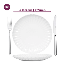 Cookinglife Ontbijtborden / Dessertborden Cardida Off White ø 19.5 cm - 6 stuks