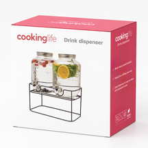 Cookinglife Dubbele Drankdispenser - met houder - 2 x 4 liter