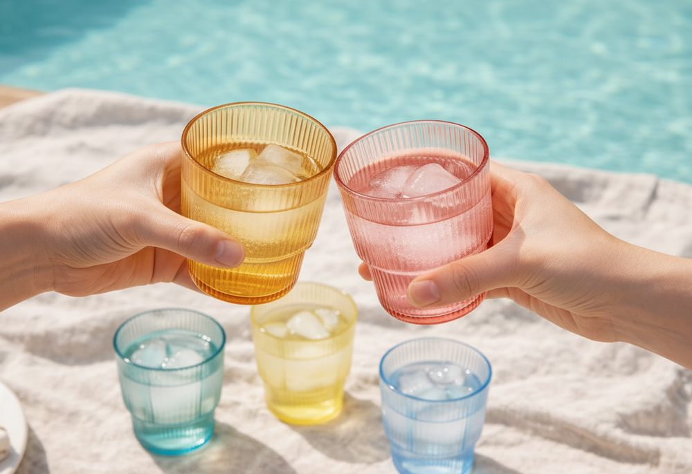 Cookinglife Drinkbekers Kunststof Stapelbaar - CampVibe - Outdoor -325 ml - 5 Stuks