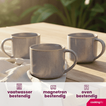 Cookinglife Koffiemokken Serene Blue 330 ml - Aardewerk - 4 stuks