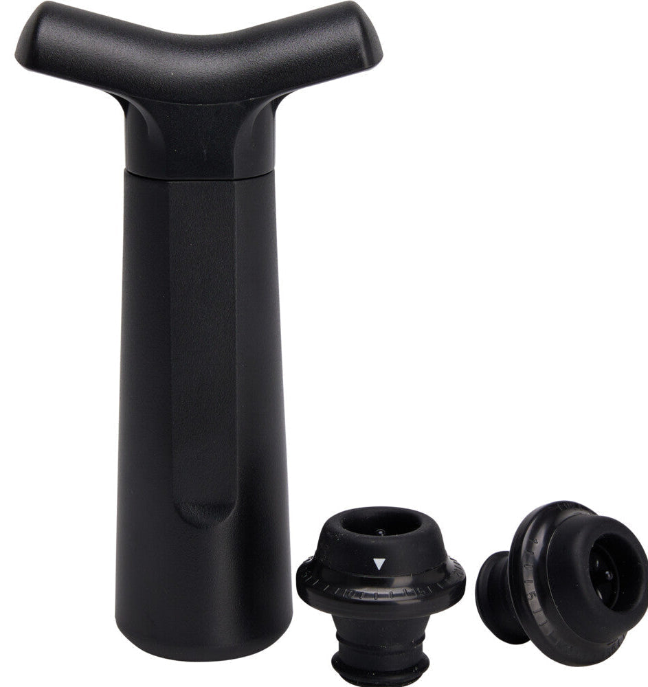 Cookinglife Wijn Vacuumpomp Met 2 Flessenstoppers Zwart