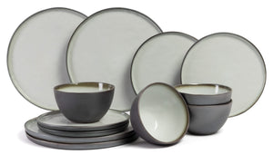 Cosy & Trendy Serviesset Plato Mat 12-delig / 4 personen - 4 dinerborden, 4 ontbijtborden en 4 kommen