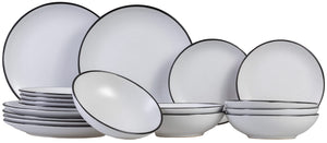 Cosy & Trendy Serviesset Speckle - Wit 18-delig / 6 personen - 6 dinerborden, 6 diepe borden en 6 ontbijtborden