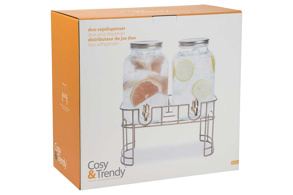 Distributeur de boissons Cosy & Trendy - avec support - 2 x 3 litres