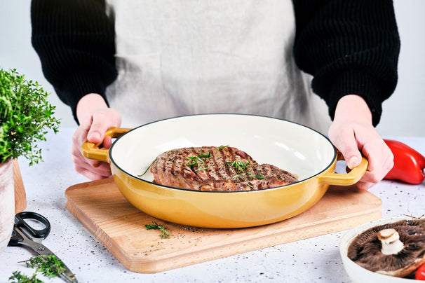 Cosy & Trendy Grillpan Fontestic Gietijzer Amber Gold Ø 28 cm - Geëmailleerd