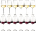 Ensemble de verres à vin Leonardo (verres à vin rouge + verres à vin blanc) Puccini 12 pièces