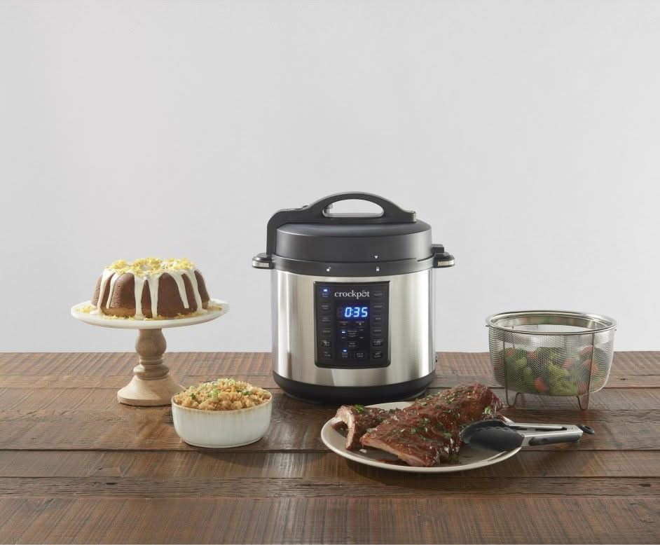 Crockpot Express Slowcooker + Snelkookpan - uitneembare binnenpan - 5.6 liter - CR089 Met Stoommand & Tang)