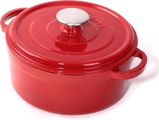 Cuisinova Poêle en fonte Ø 20 cm 2,5 litres Rouge