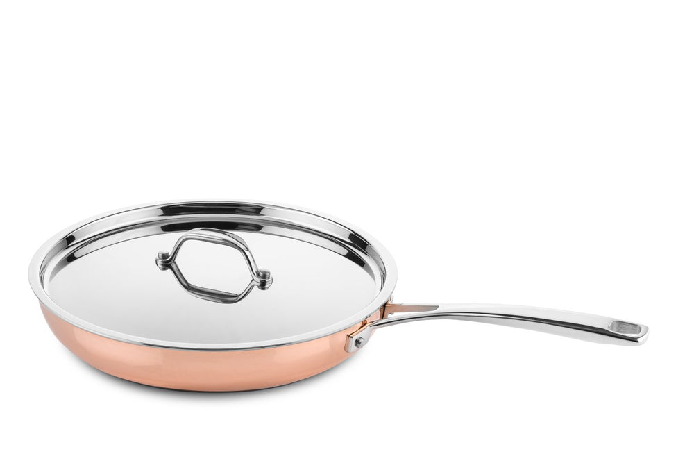 DUCQ Pannenset (Kookpan ø 20 / 20 / 24 cm + Steelpan ø 16 cm + Braadpan ø 28 cm + Koekenpan ø 26 cm) + Deksels - Koper - 6 delige set