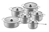 DUCQ Pannenset (Kookpan ø 16 / 18 / 20 / 24 cm + Steelpan ø 16 cm + Braadpan ø 26 cm) + Deksels - Downdraft - RVS - 6 delige set