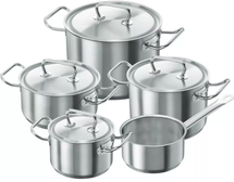 Demeyere - Batterie de cuisine 5 pièces (Casserole ø 16 / 20 / 20 / 24 cm + Casserole ø 16 cm) + Couvercles Classic 3 - Inox