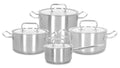 Demeyere - Batterie de cuisine 4 pièces (Casserole ø 18 / 20 / 24 cm + Casserole ø 18 cm) + Couvercles Classic 3 - Inox