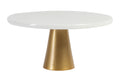 Jay Hill Taartplateau Marmer - Wit Goud - ø 25 cm - Hoogte 12 cm