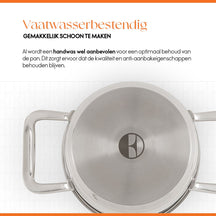 ELLE Gourmet Classique 8-delige Pannenset met bijbehorende deksels - Zonder anti-aanbaklaag - RVS