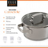 ELLE Gourmet Moderne Kookpan met Deksel - Ø 20 cm  - RVS