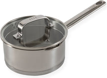 ELLE Gourmet Moderne Steelpan met Deksel - Ø 16 cm  - Zonder anti-aanbaklaag - RVS