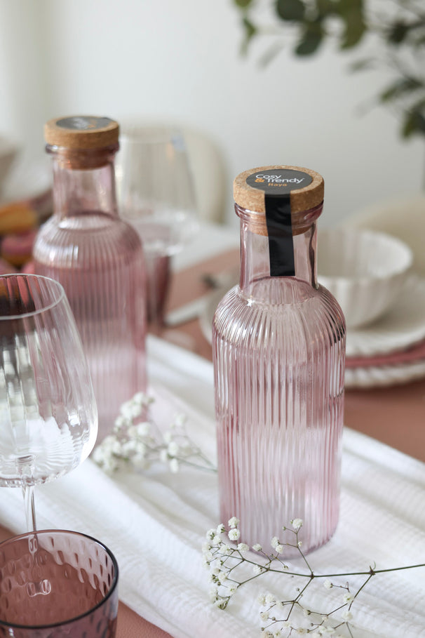 Cosy & Trendy Karaf met Kurk - Waterkaraf - Raya - Roze - 1 Liter